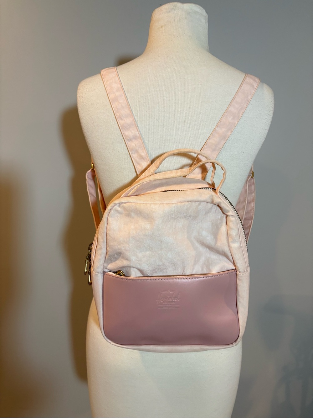 Herschel Supply Company Pale Pink Mini Backpack with Dusty Rose Pocket